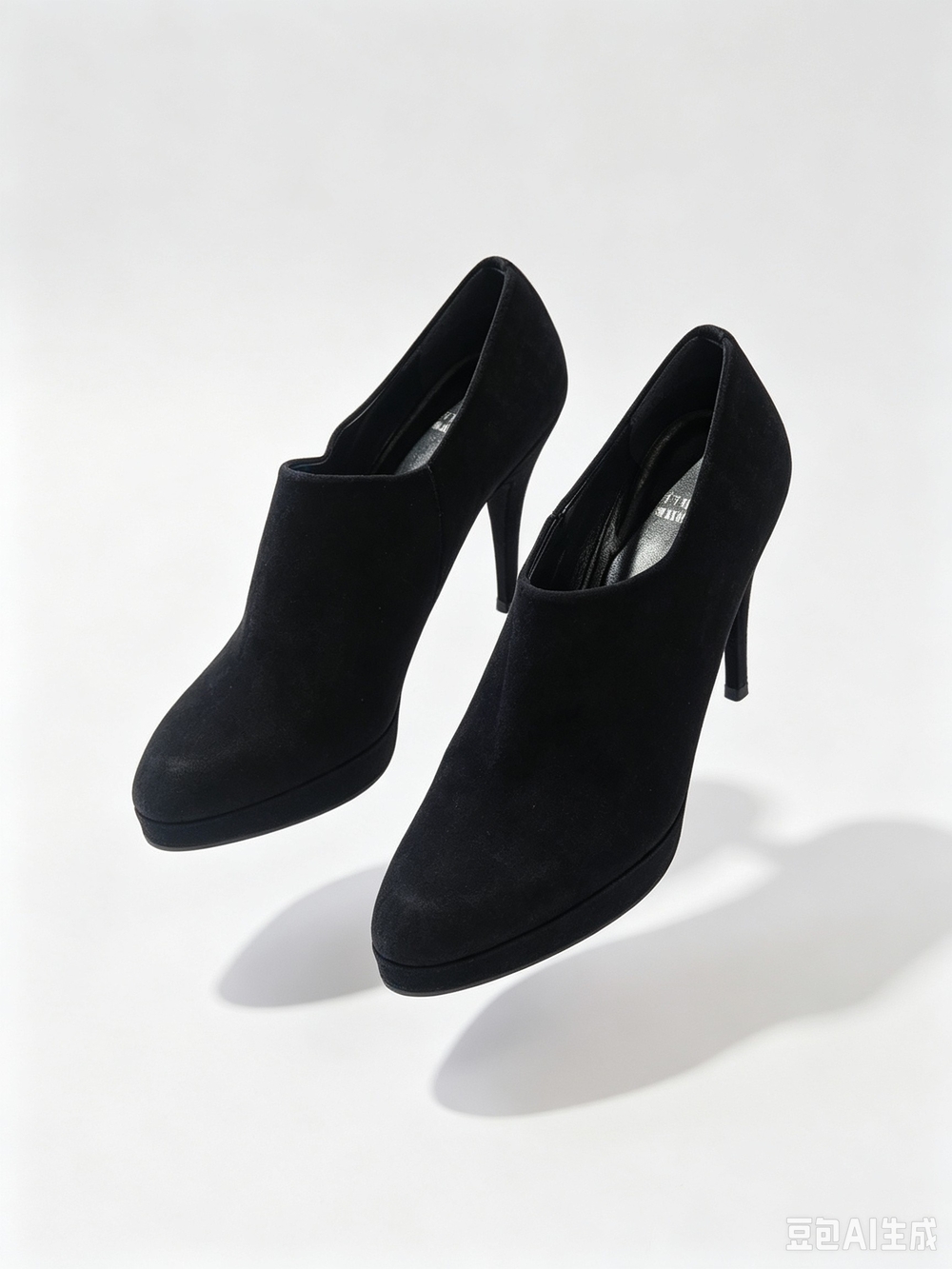 Stuart Weitzman Black Suede Platform Ankle Booties
